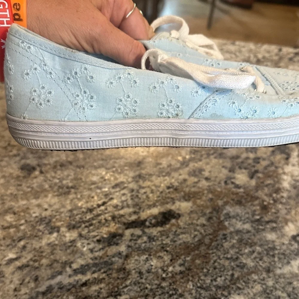 Light Blue Floral Women's Sneakers